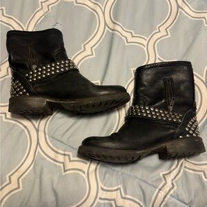 Steve Madden Black Studded Combat Boots